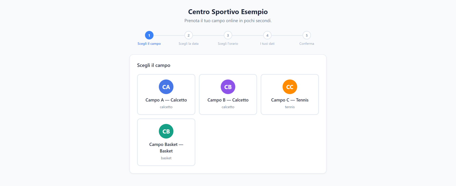 Selezione del campo